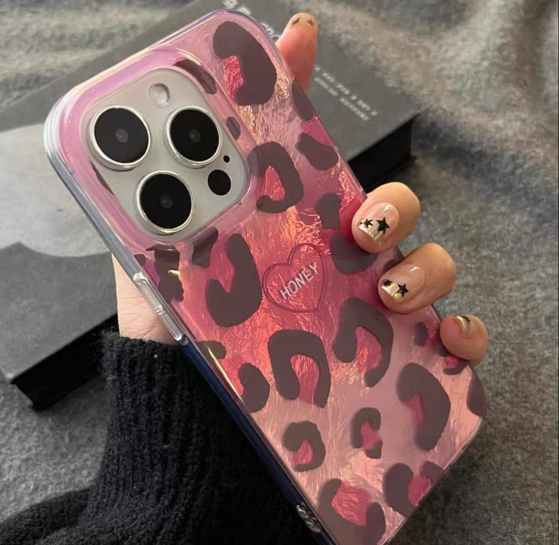 Premium Quality Pink Leapord Gradient Case