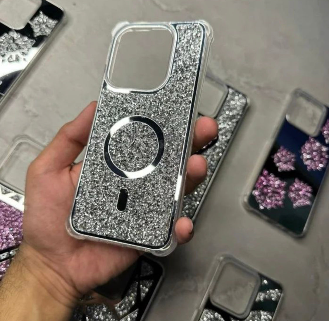 Magsafe Sign Glitter Mirror Case