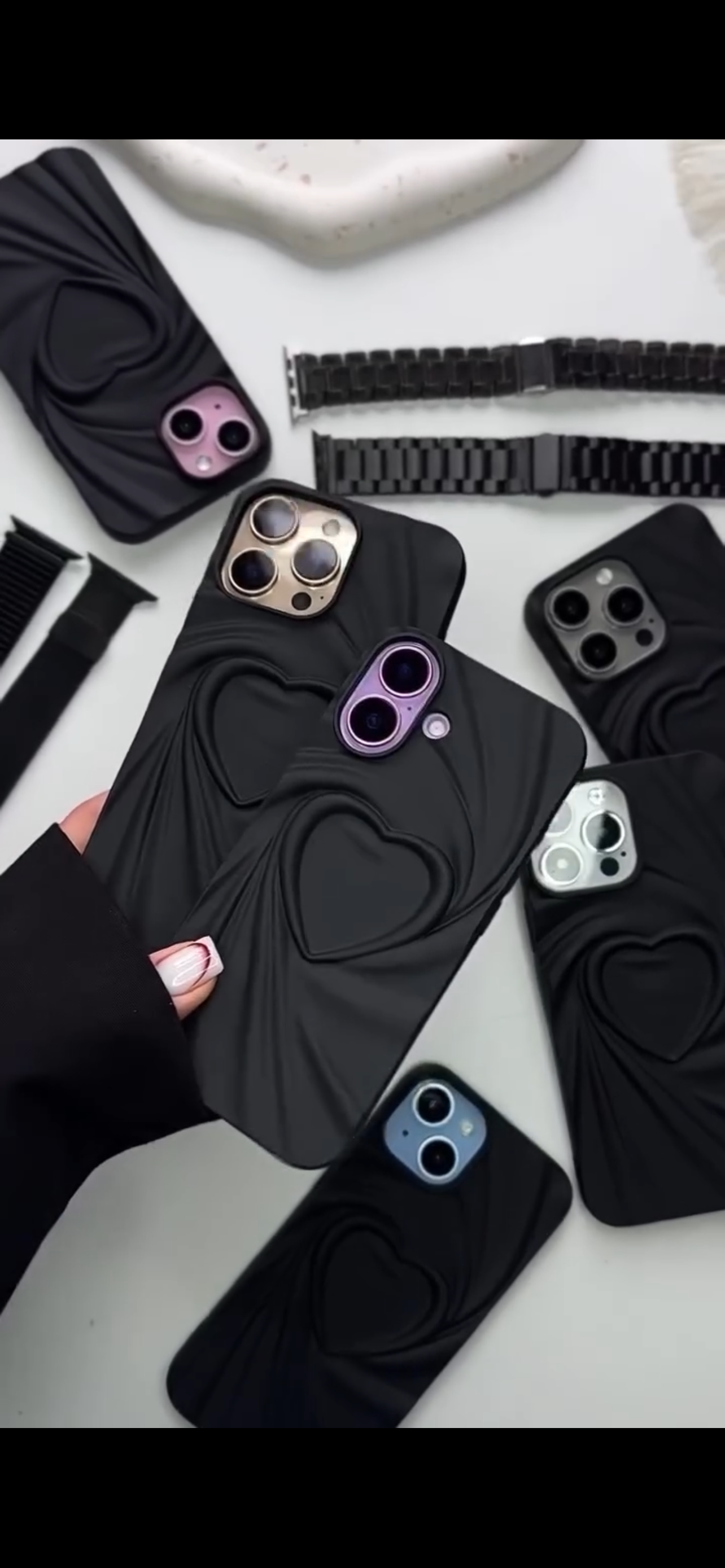 3D Heart Wave Phone Case –