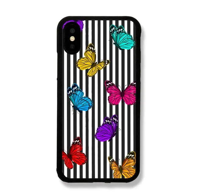 "Black white lines butterfly 2D Case!" (Write your phone model below )