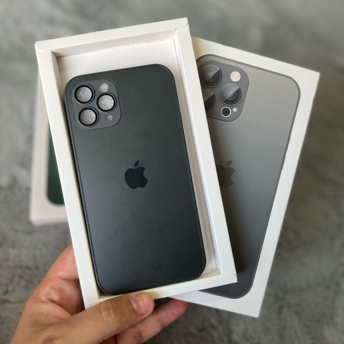 AG™️ Frosted Glass Anti-Glare iPhone Case with Lens Protector