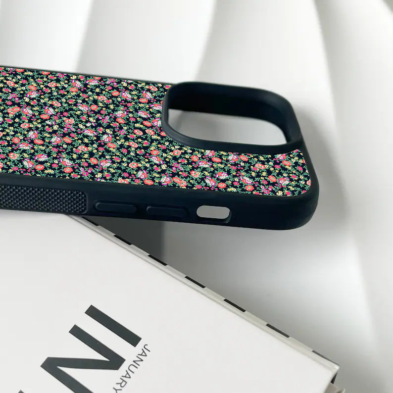 Black Small Floral Phone Case