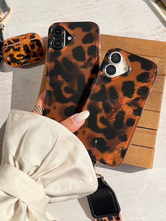 ✨ Tortoiseshell Glossy iPhone Case – Chic, Bold & Timeless