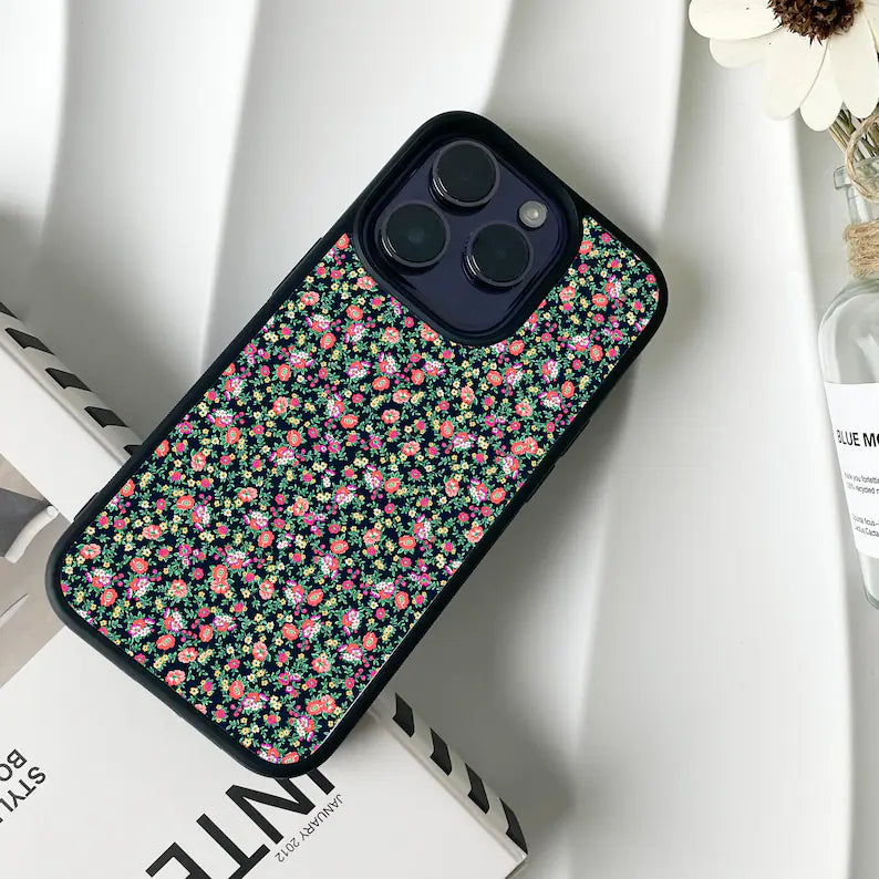 Black Small Floral Phone Case