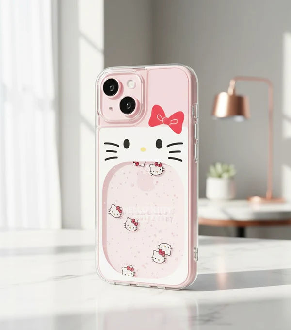 Hello Kitty Glitter Case Semi Transparent Case