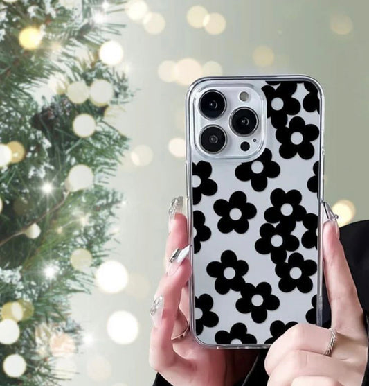 Black Flowers Customised PNG Cases