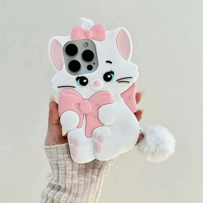 3D Marie Cat Case With Furr Ball (NEW)