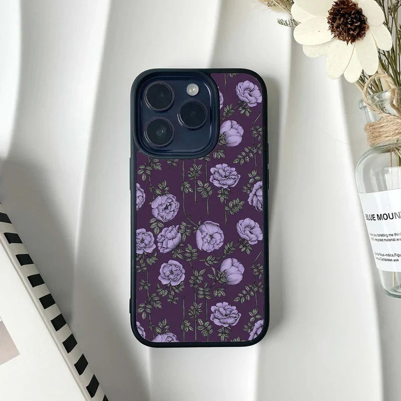 Vintage Purple Flower Printed Phone Case