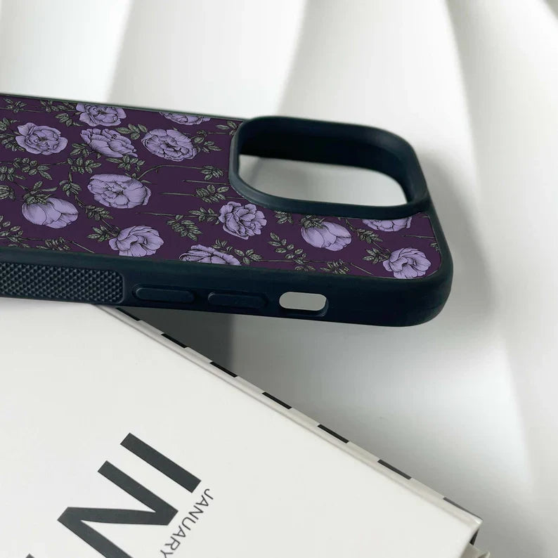 Vintage Purple Flower Printed Phone Case