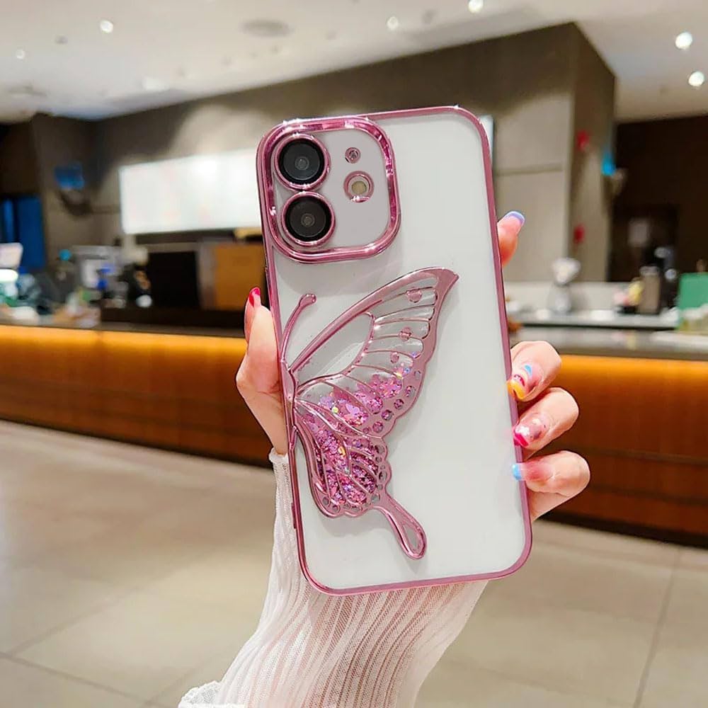 Premium Quality Butterfly Glitter Case For IPhone Including 16 Series