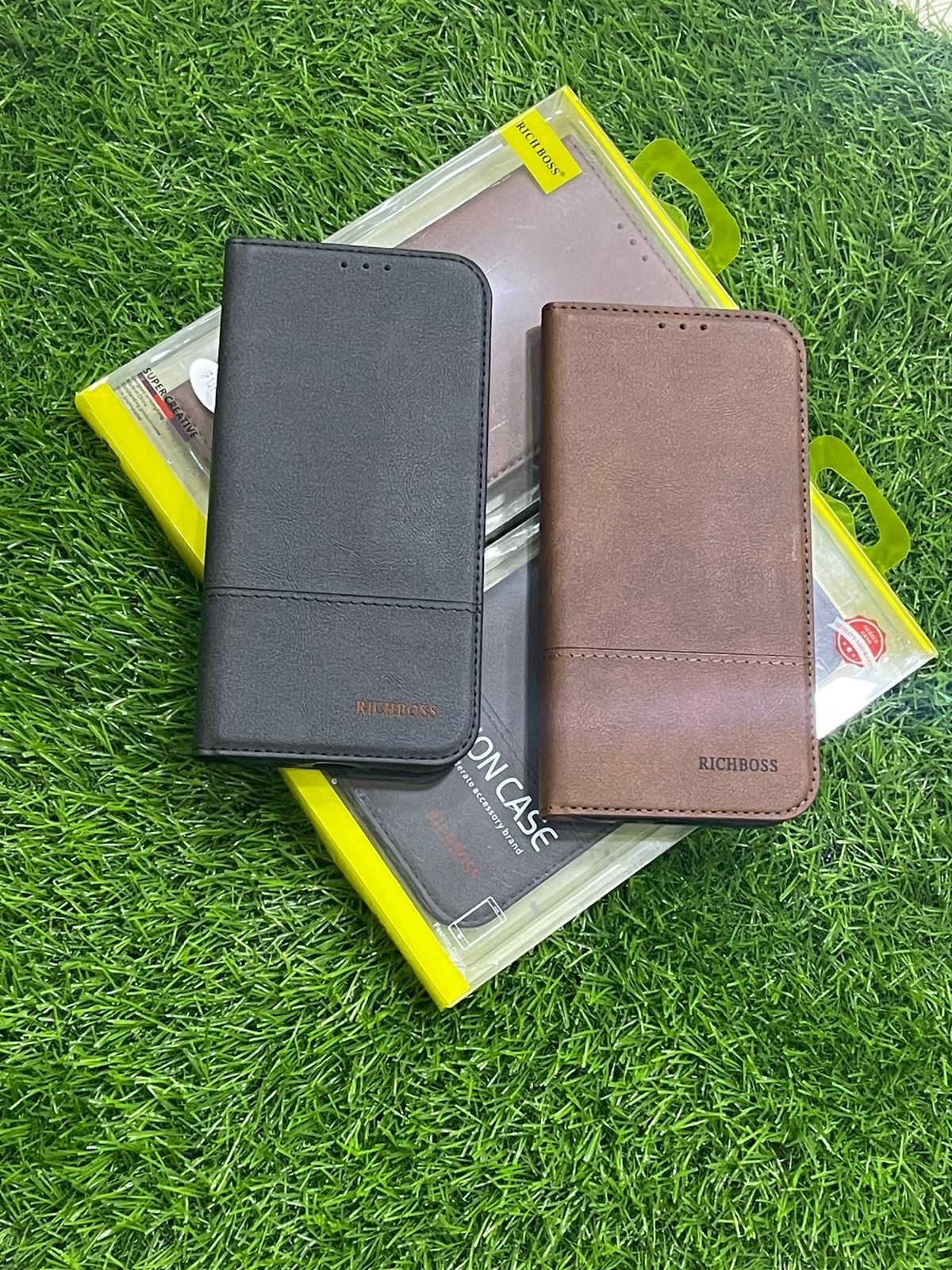 Rich Boss Original Leather Business Wallet Style Book Cover Brown Color