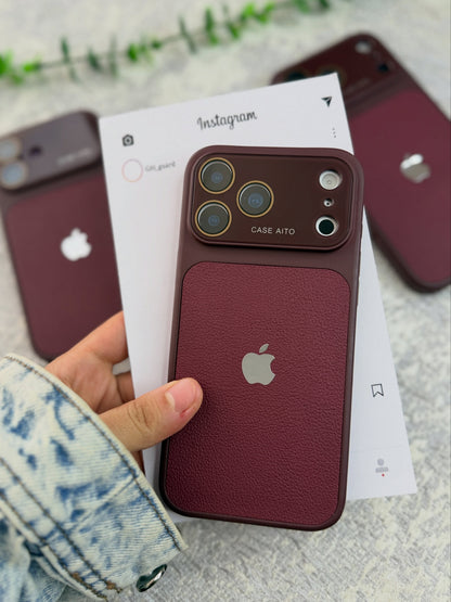 Original Rich Dark Cherry Leather Texture Premium Case