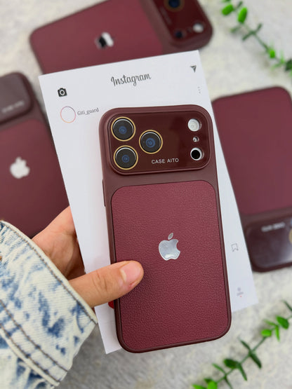 Original Rich Dark Cherry Leather Texture Premium Case