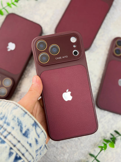 Original Rich Dark Cherry Leather Texture Premium Case