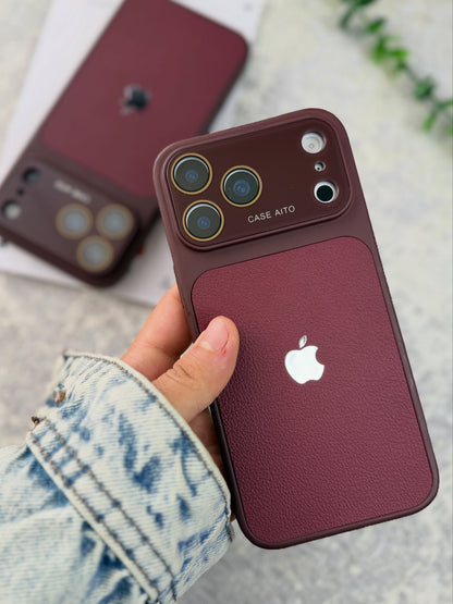 Original Rich Dark Cherry Leather Texture Premium Case