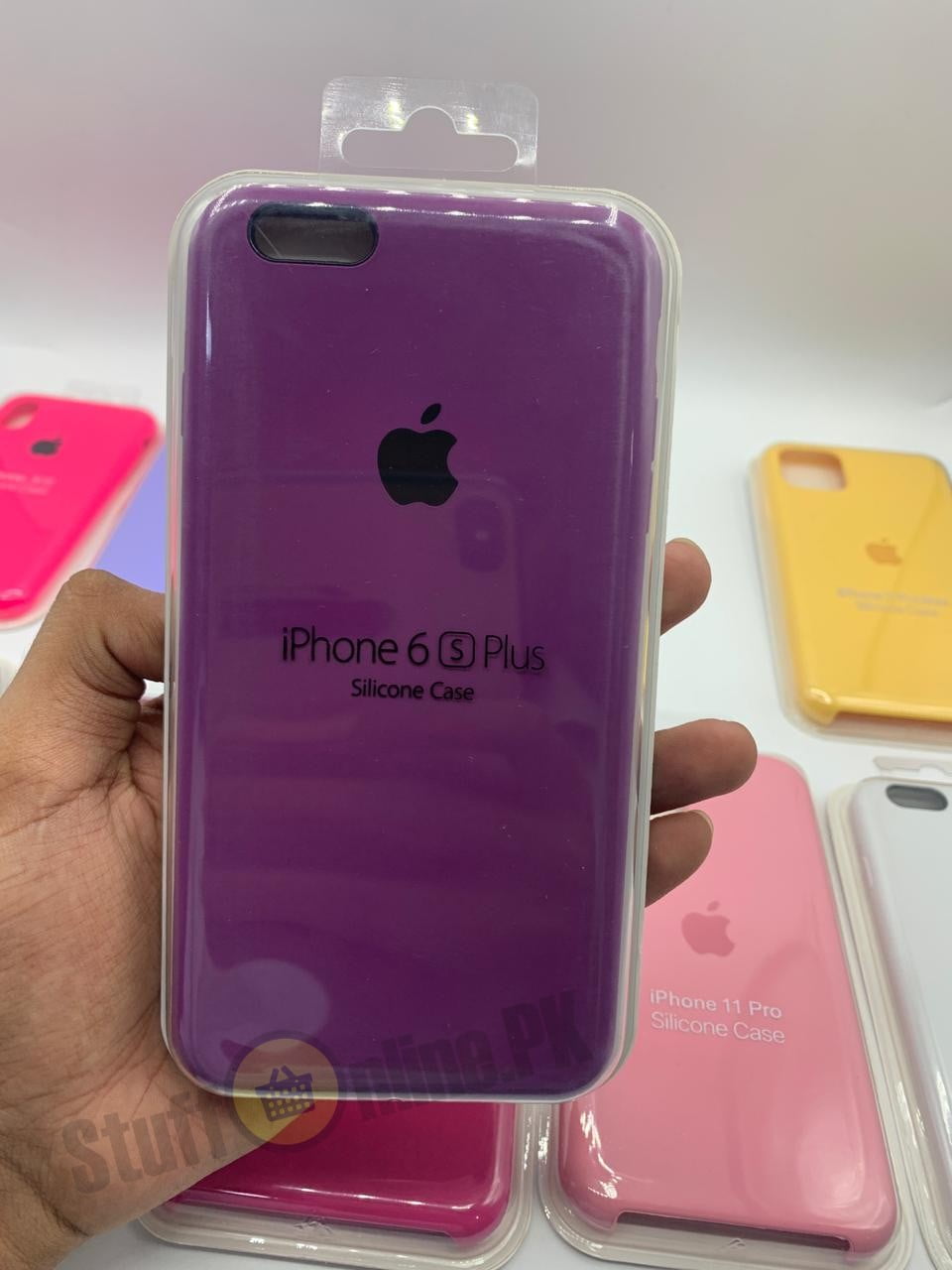 APPLE iPhone 7/8/SE 2020 Silicone Logo Case Purple Red Pink Yellow Lilac Plum Maroon