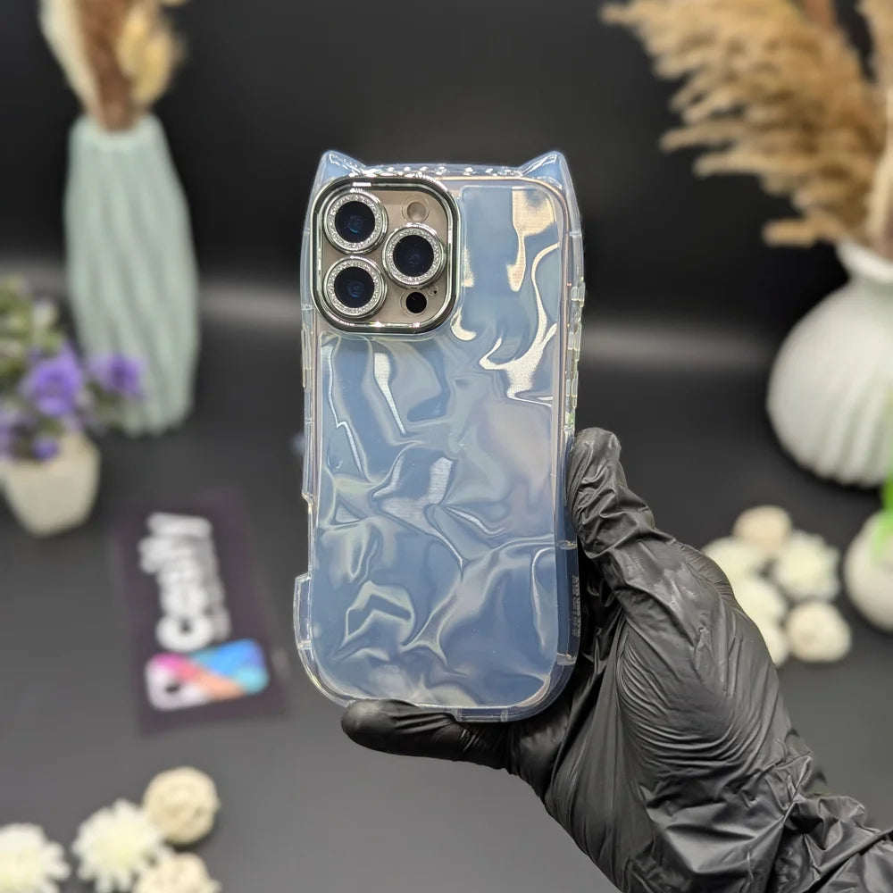 Cat Ear Glitter Lens Protection with Ripple Gloss