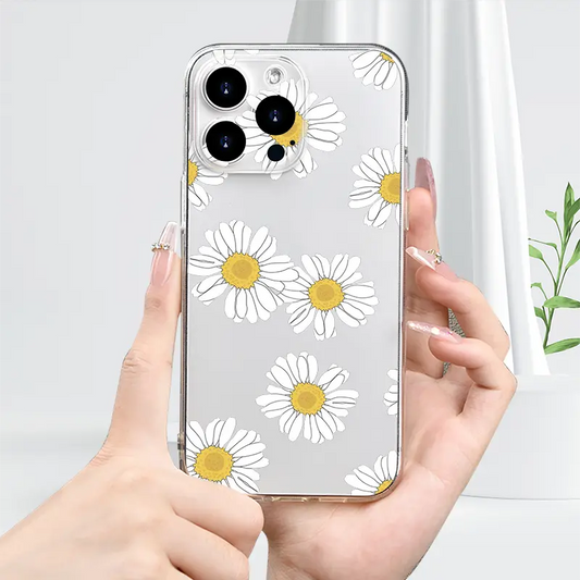 Daisy Flower Pattern Shockproof Customise PNG Case.