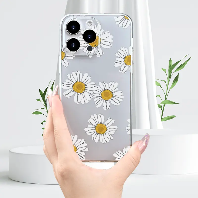 Daisy Flower Pattern Shockproof Customise PNG Case.