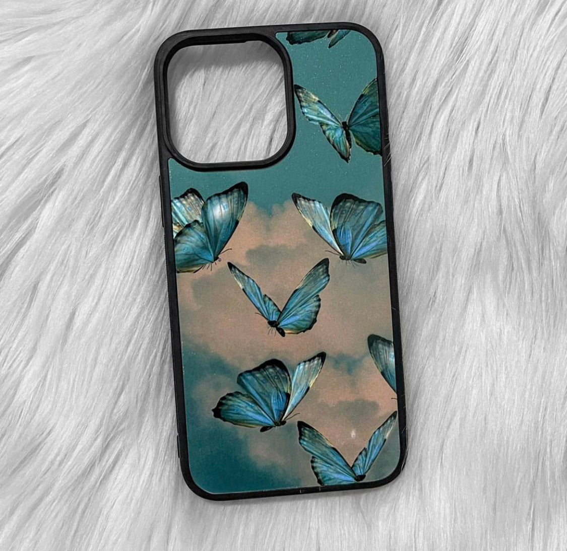 Blue Butterfly Pattern Phone Case