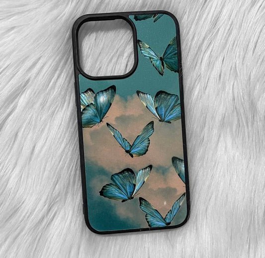 Blue Butterfly Pattern Phone Case