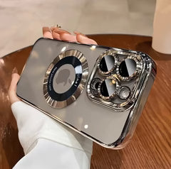 Luxury Transparent Magnetic Wireless Charging Case for iPhone