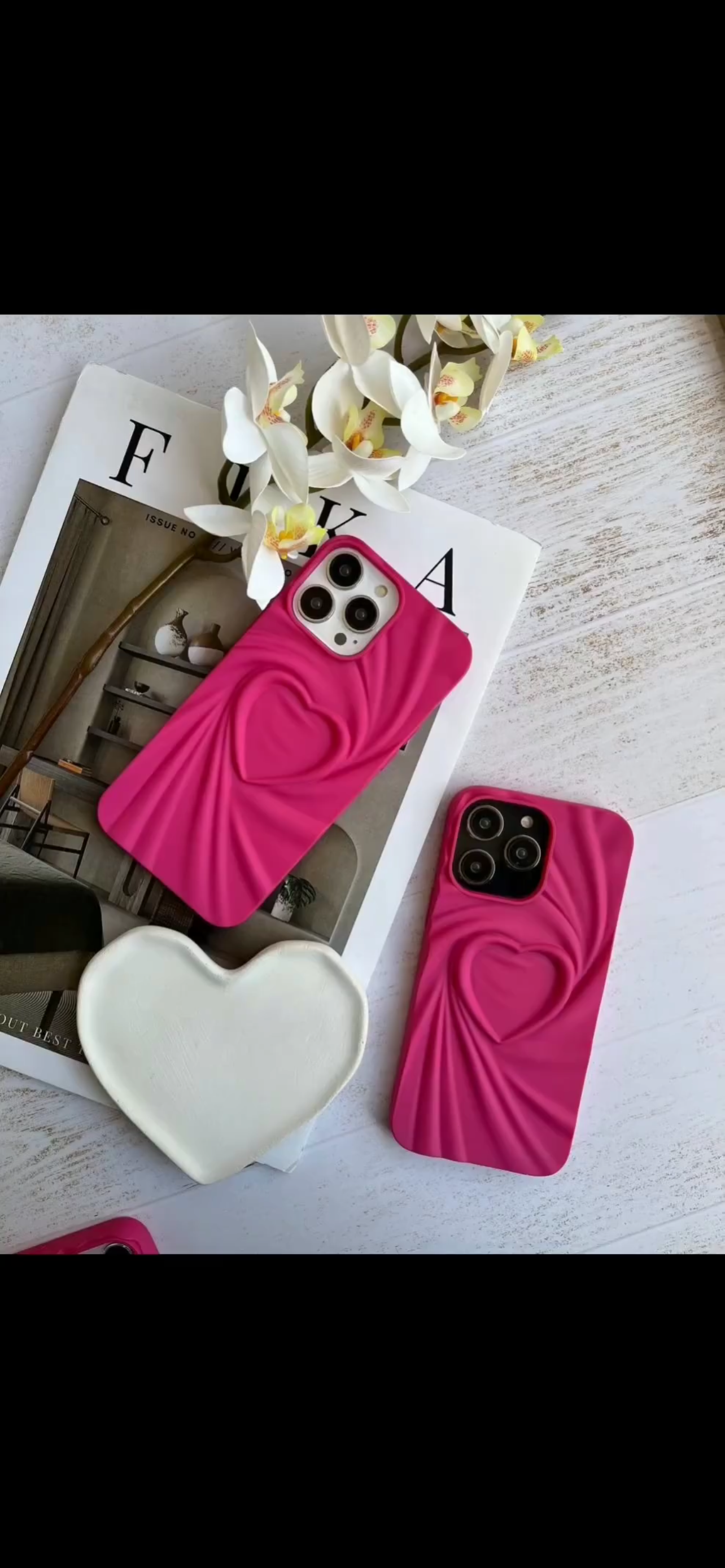 3D Heart Wave Phone Case –