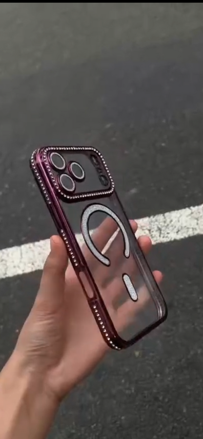 New Diamond Magsafe Glame Case With Lens Protection