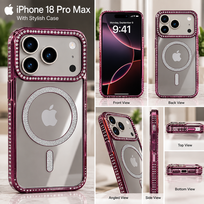 New Diamond Magsafe Glame Case With Lens Protection