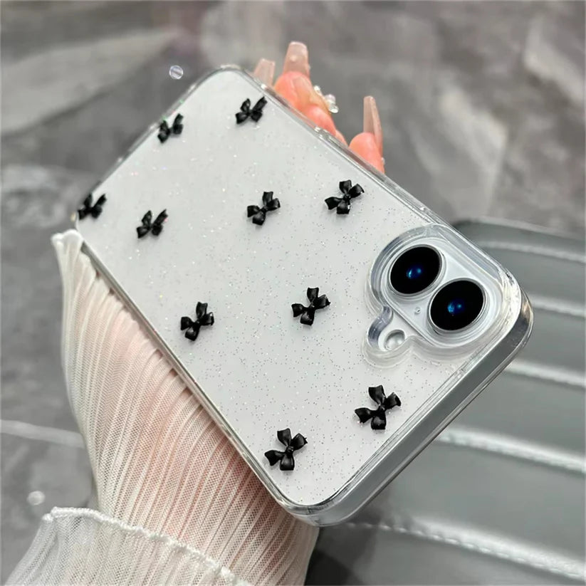 Aesthetic Black Bow Case
