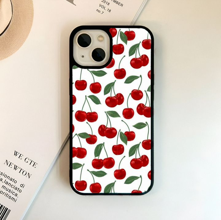 Red Cherry Pattern 2D Cases