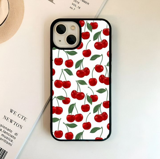 Red Cherry Pattern 2D Cases