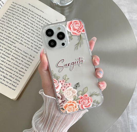 Beautiful Flowers Customised Name PNG Cases