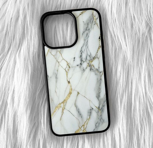 White Marble Pattern 2D Phone Case