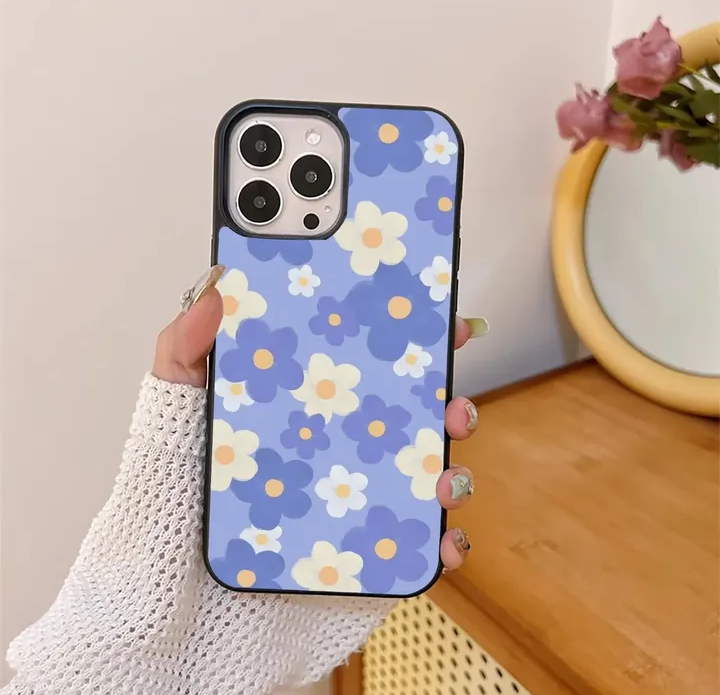 Blue Floral Printed Phone Case