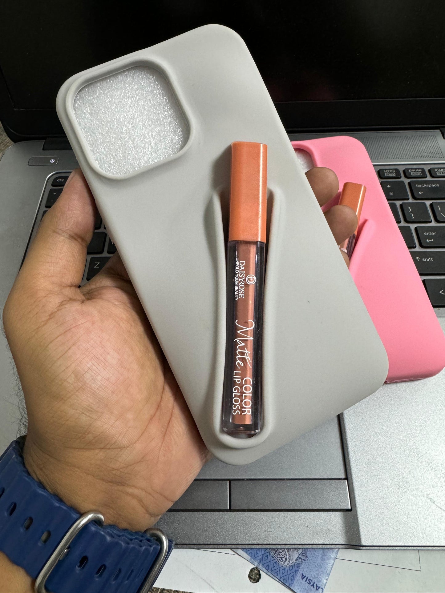 Lip Gloss Holder Case for iPhone (lip balm included)