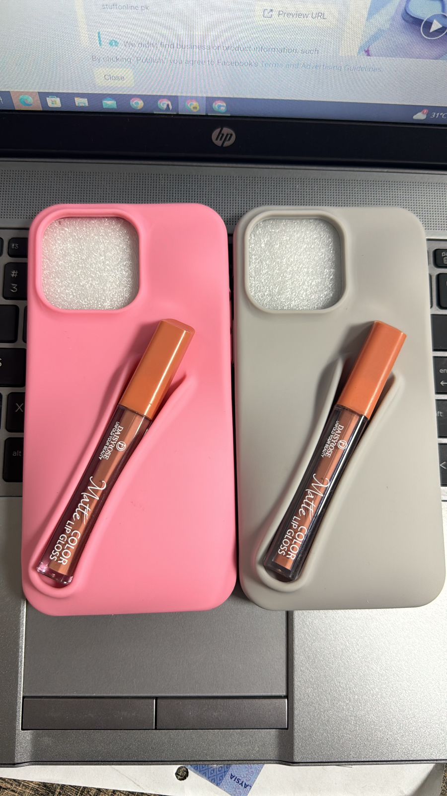 Lip Gloss Holder Case for iPhone (lip balm included)