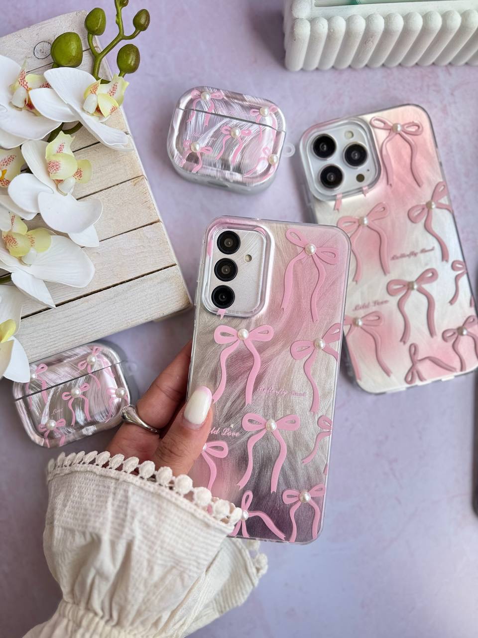Pink Ribbon Bow Case For IPhone 11-17 pro max