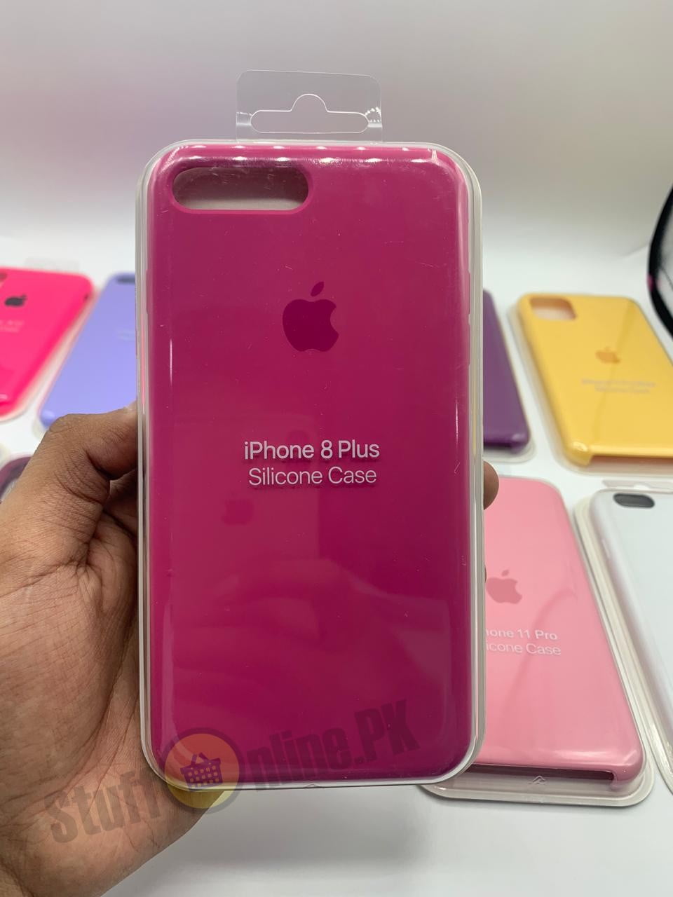 APPLE iPhone 6 Plus / 6s Plus Silicone Logo Case Purple Red Pink Yellow Lilac Plum Maroon