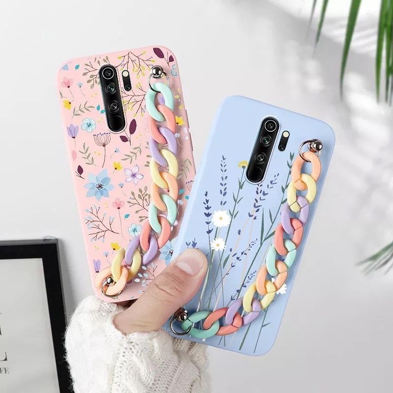 Floral Case With Multicolor Chain