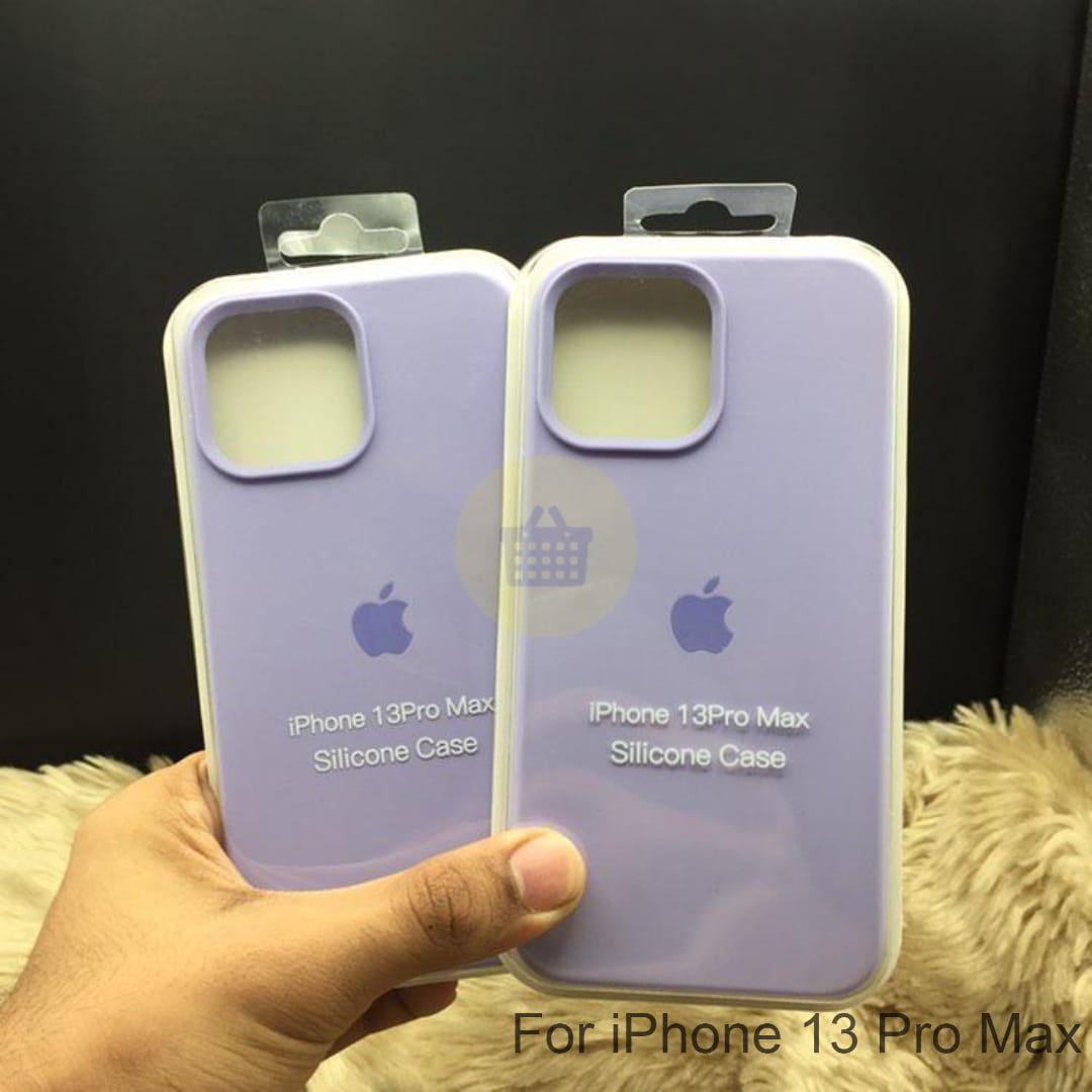 APPLE iPhone 13 Pro Max Silicone Logo Case With Fiber Padding White Blue Green Pink Lilac Plum Maroon