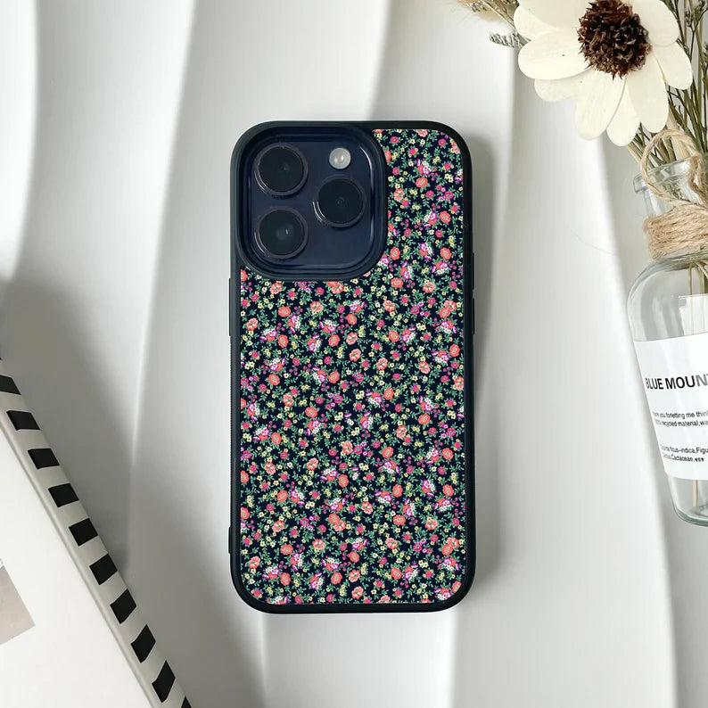 Black Small Floral Phone Case