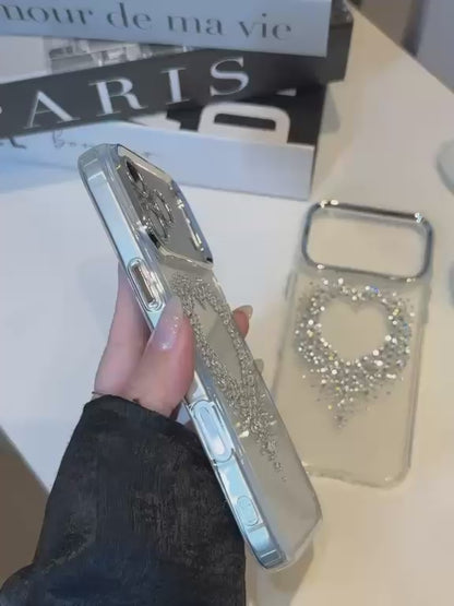 Luxury Crystal Heart iPhone Case – Elegant & Stylish Protection