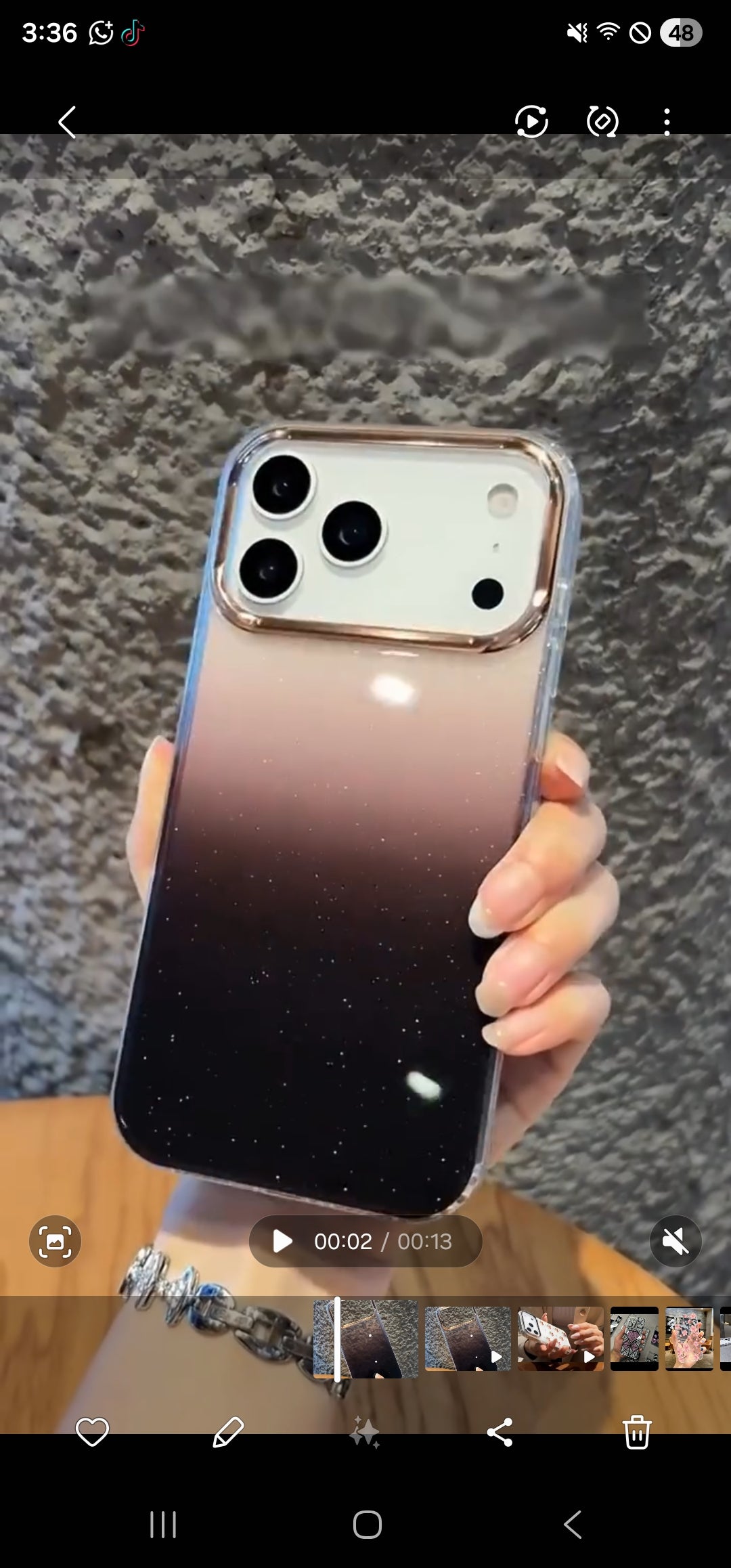 BLACK Crystal Shimmer Case For iphone Series