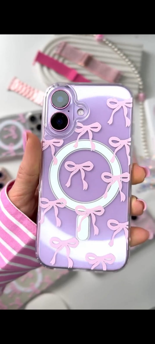 Transparent Magsafe Case with bow print
