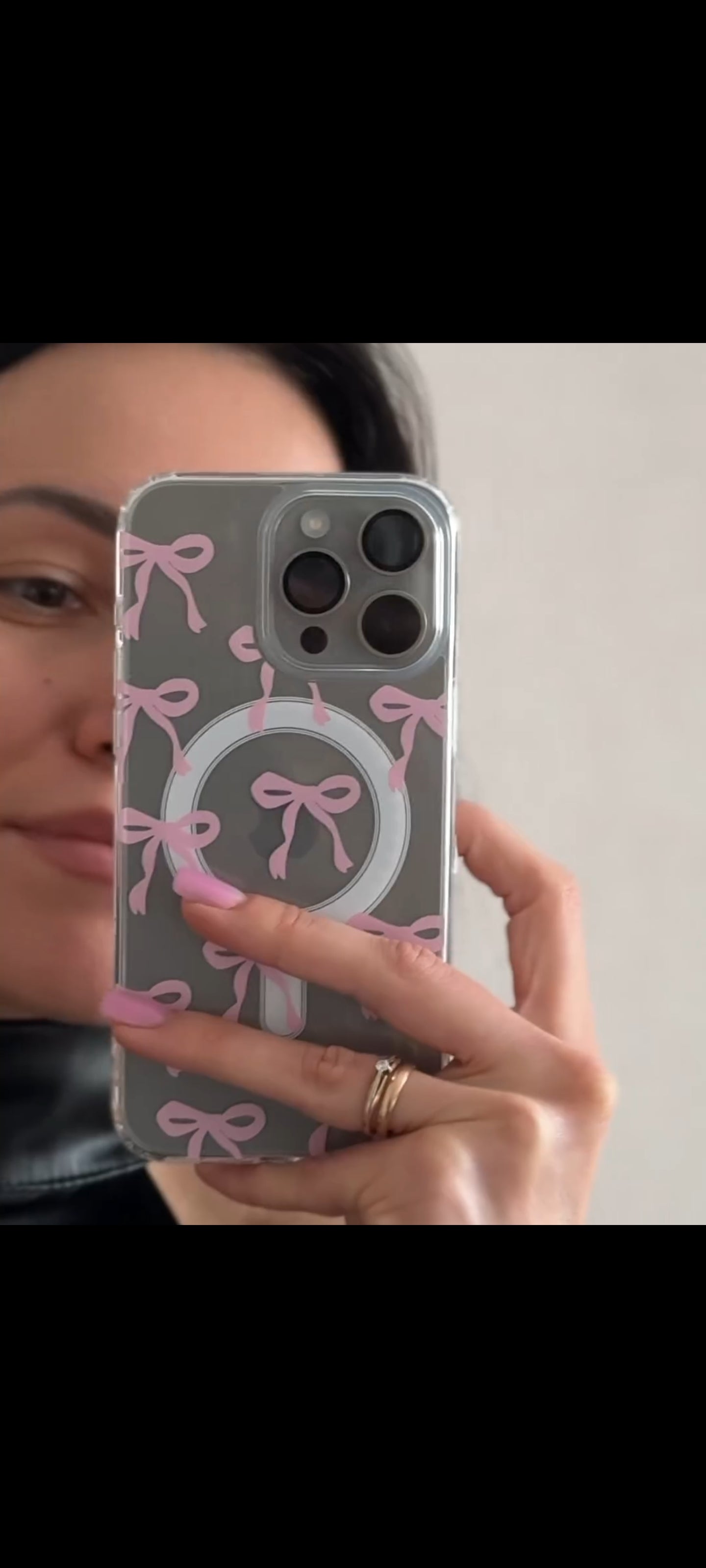 Transparent Magsafe Case with bow print