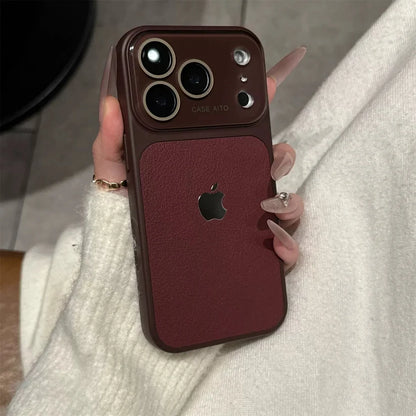 Original Rich Dark Cherry Leather Texture Premium Case