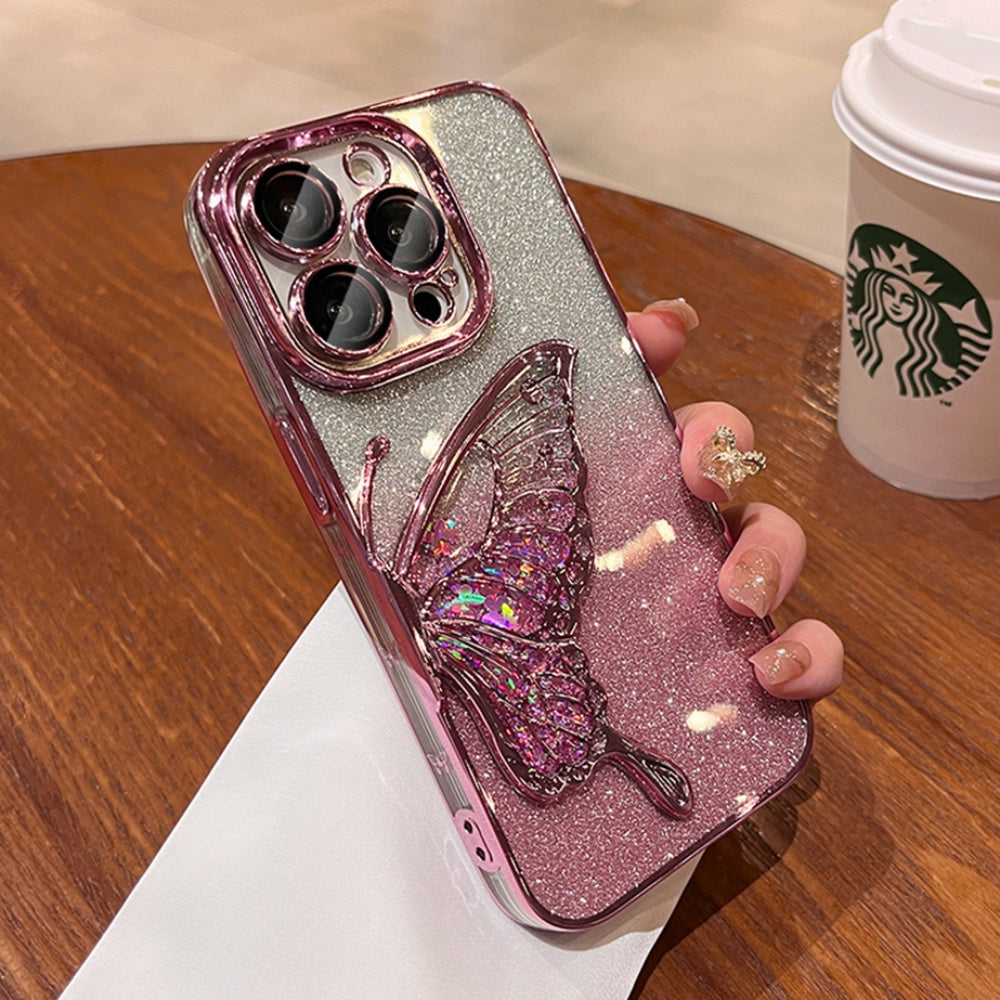 Premium Quality Butterfly Glitter Case For IPhone Including 16 Series